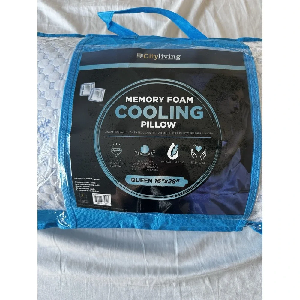 Cityliving Cooling Memory Foam Pillow Queen 16